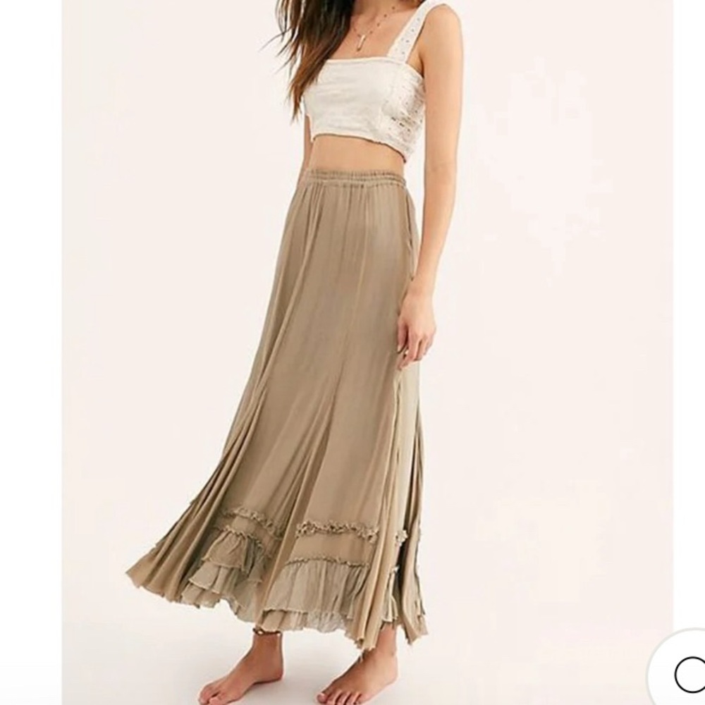 FREE PEOPLE FP ONE CYPRESS RUFFLE MAXI SKIRT, NWOT